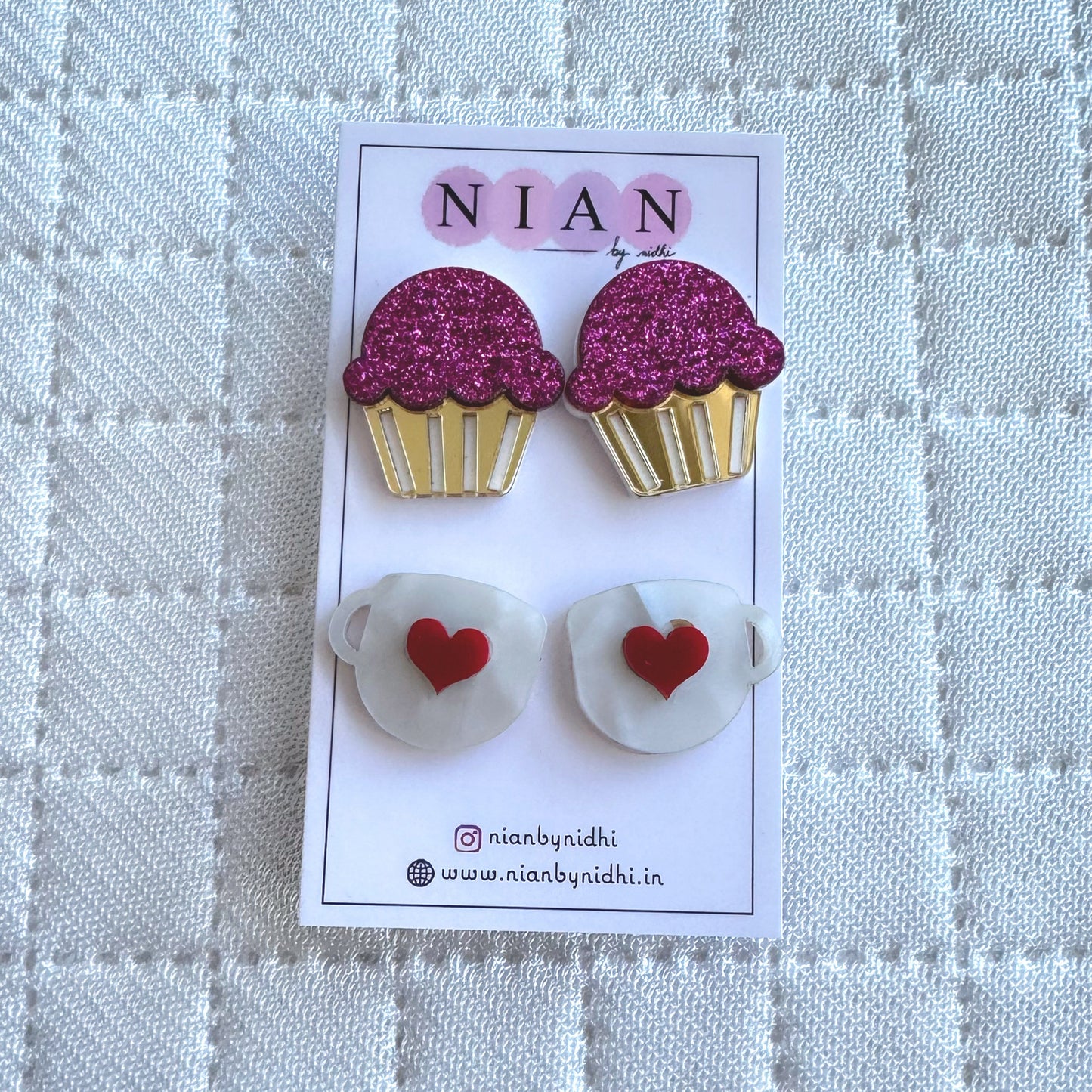 Tea and Cupcake Studs (Set of 2)