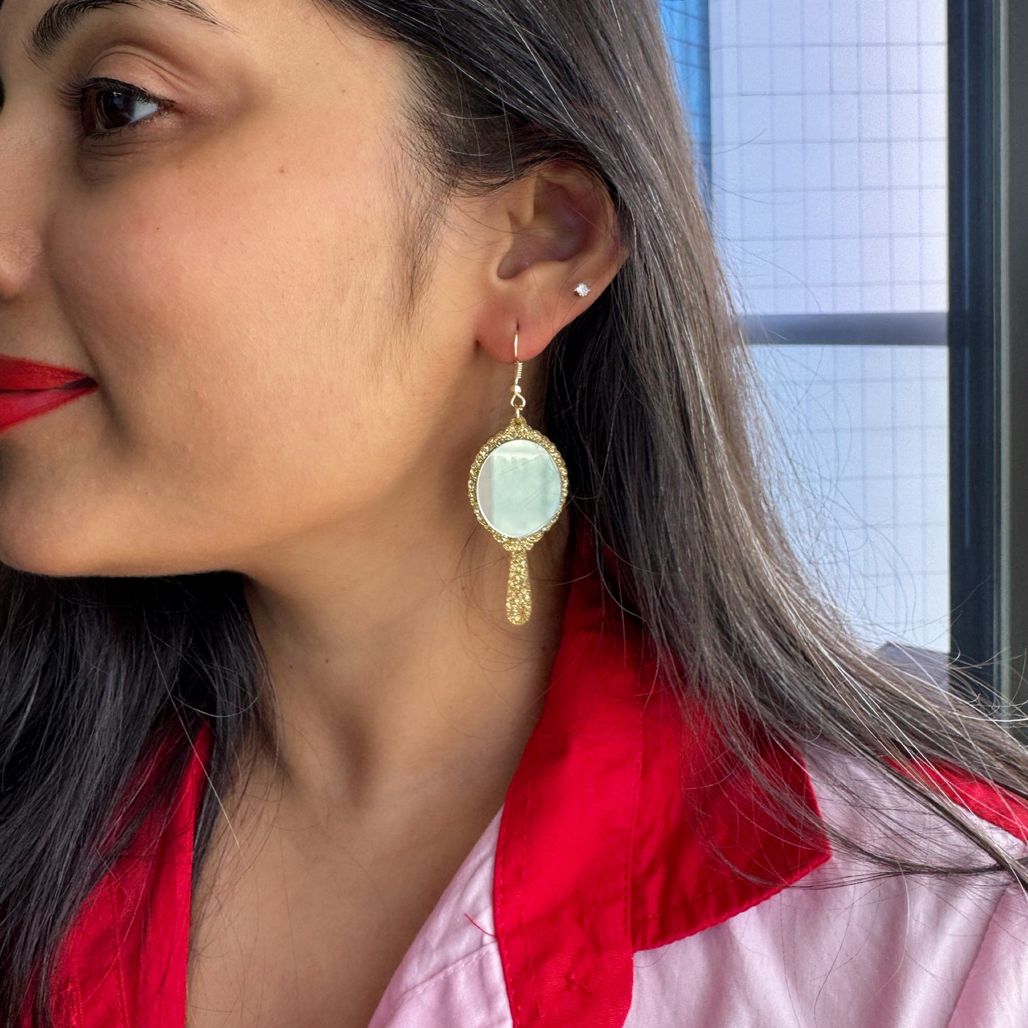 Golden Gaze Mirror Earrings