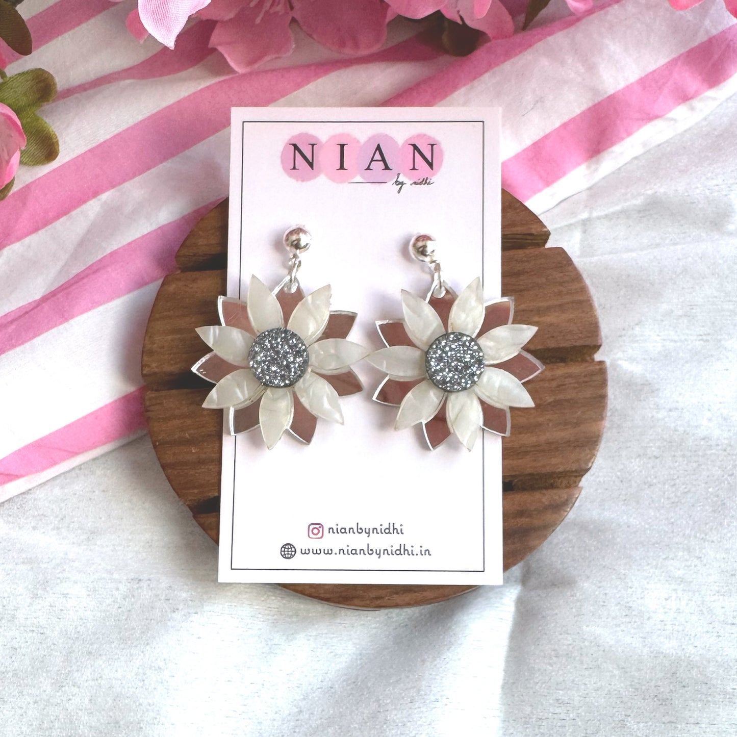 Sterling Sunflower Earrings