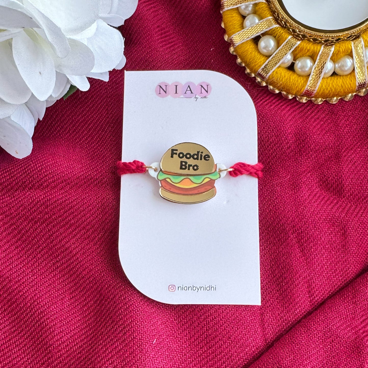 Foodie Bro Rakhi + Earrings Combo