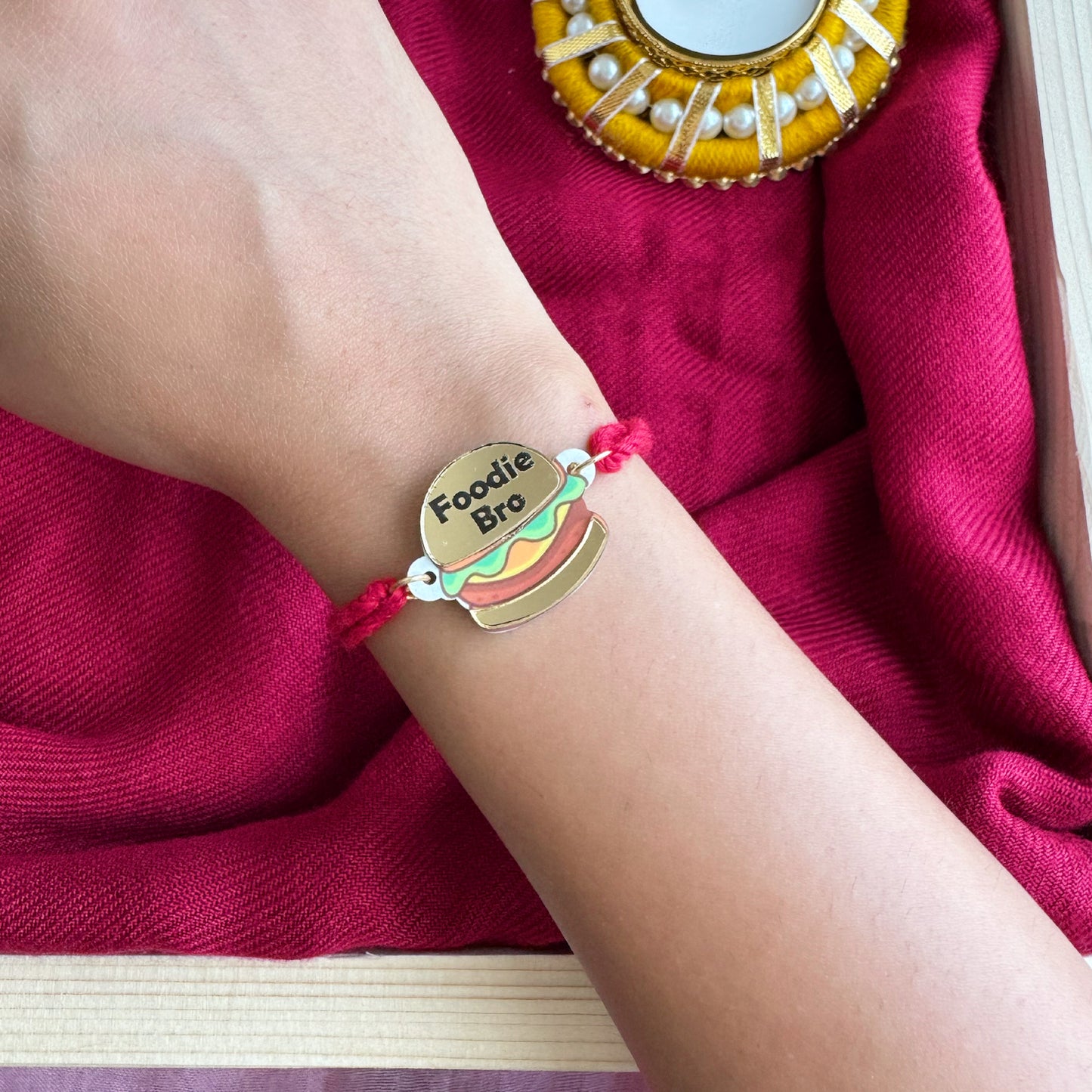 Foodie Bro Rakhi + Earrings Combo