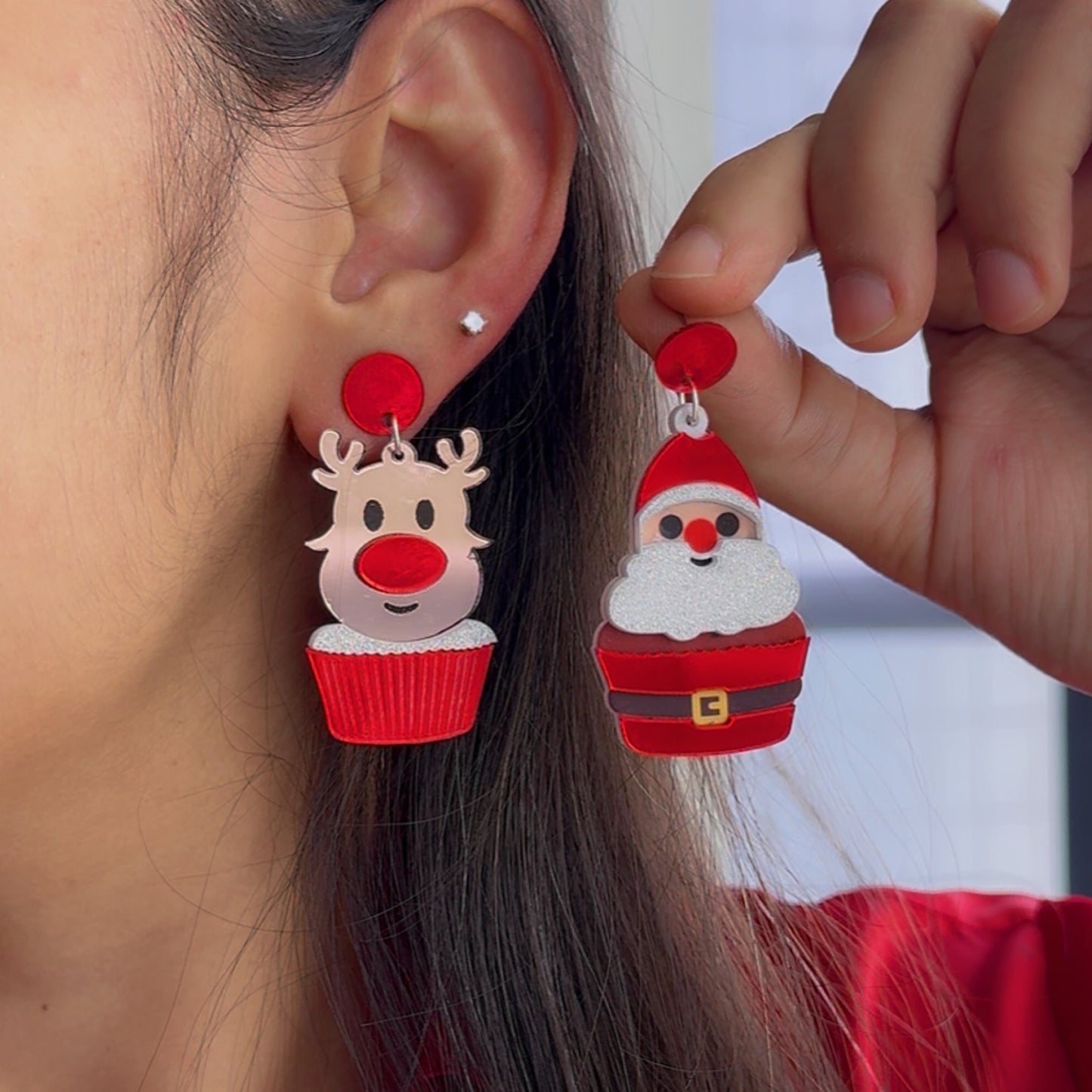 Christmas Cupcake Earrings