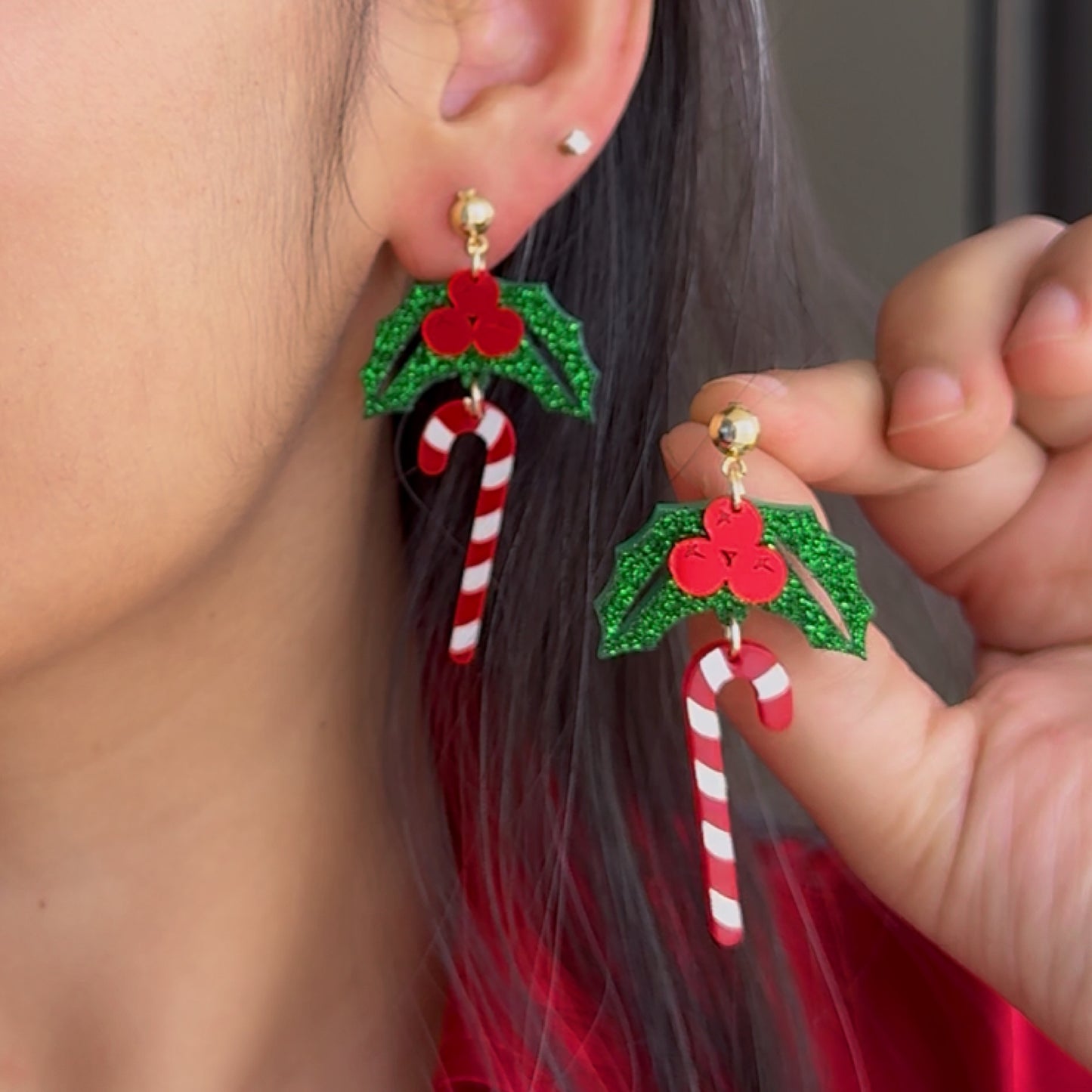 Holly Cane Danglers