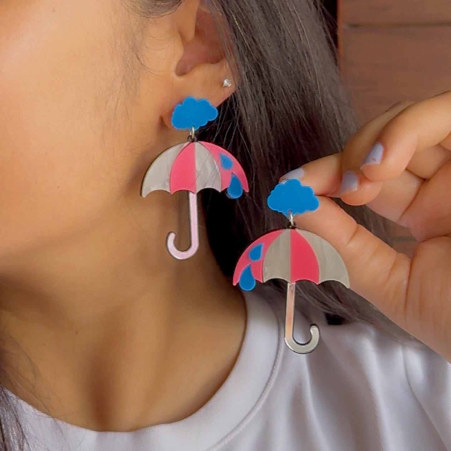 Drizzly Umbrella Earrings