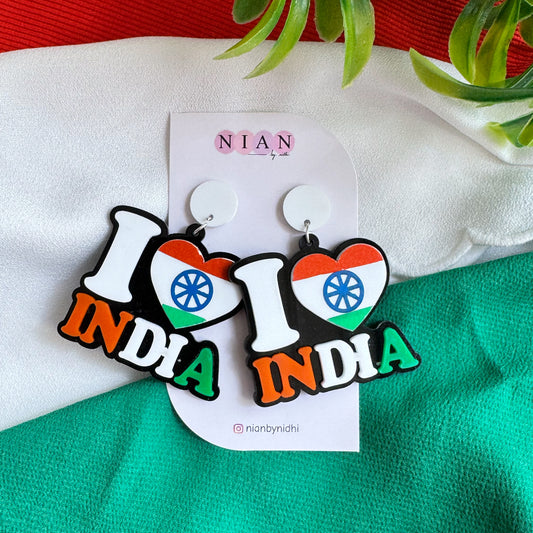 I Love India Earrings