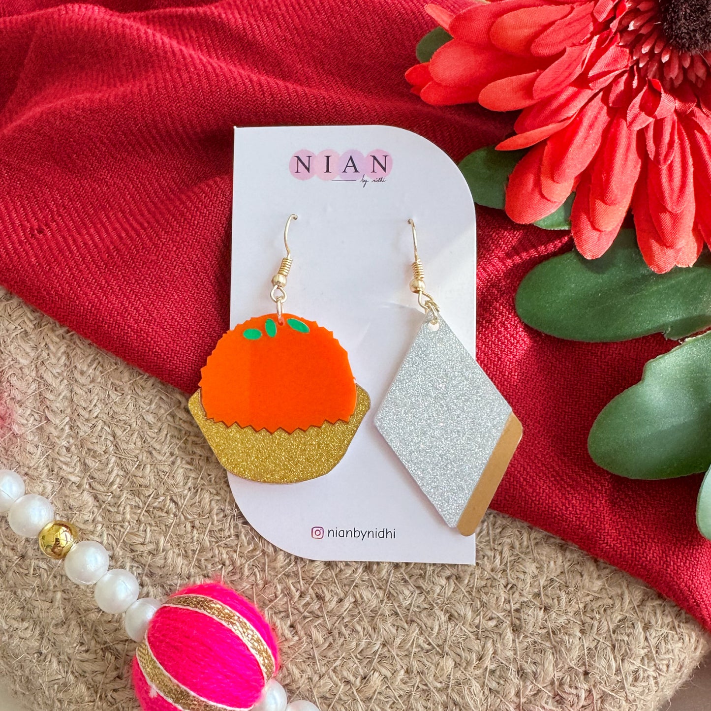Laddoo-Barfi Earrings