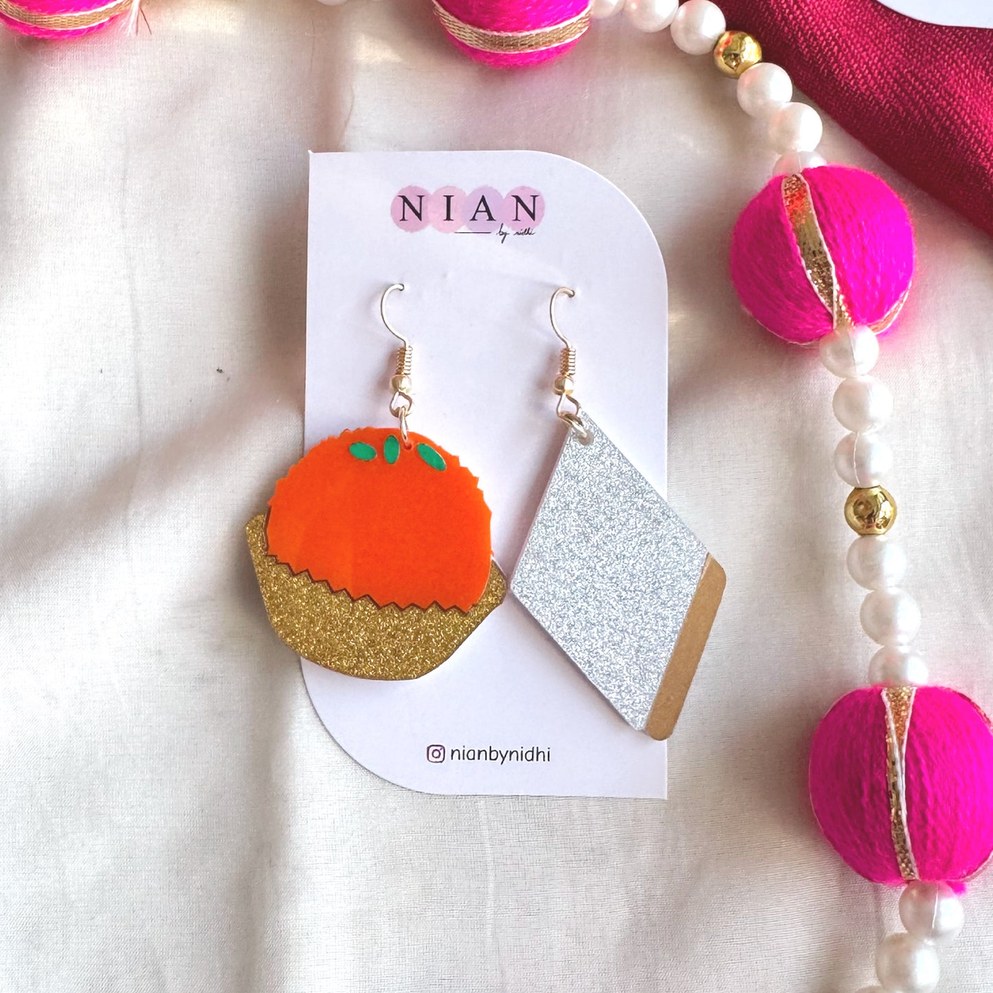Laddoo-Barfi Earrings