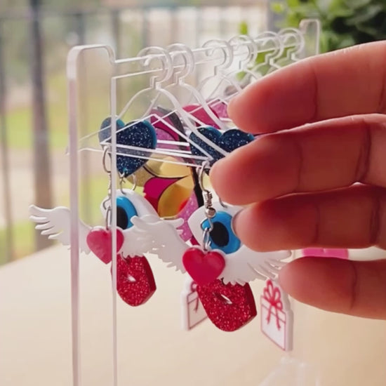 The Hanging Jewellery Organiser - Nian by Nidhi - placed with its 6 hangers and earrings