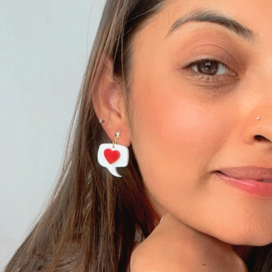 Message from Heart Earrings