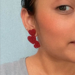Tri Heart Earrings