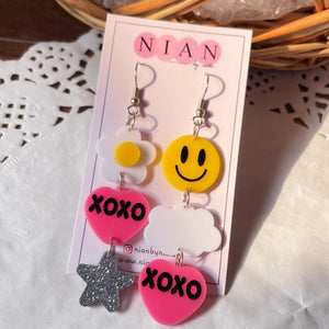 XOXO Danglers - Multi-color - Nian by Nidhi - placed in a white background