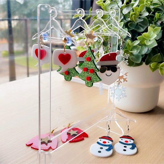 The Hanging Jewellery Organiser - Nian by Nidhi - placed with its 6 hangers and earrings